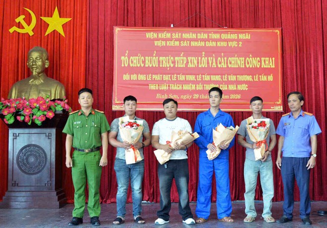 Viện Kiểm sát nhân dân khu vực 2 – Quảng Ngãi xin lỗi người bị thiệt hại
