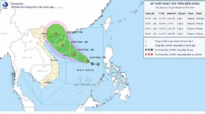 Biển Đông đón áp thấp nhiệt đới hướng thẳng vịnh Bắc Bộ và có khả năng mạnh lên thành bão
