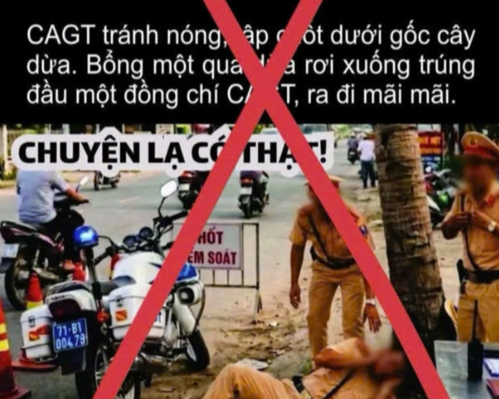 Bác bỏ thông tin một CSGT bị dừa rơi trúng đầu tử vong
