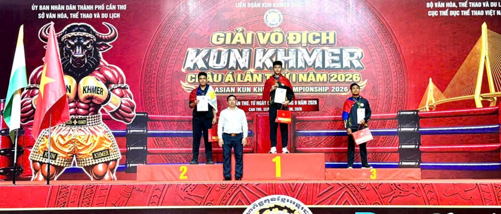 Võ sĩ wushu Quảng Ngãi góp 3 HCV, tạo dấu ấn tại đấu trường Kun Khmer châu Á